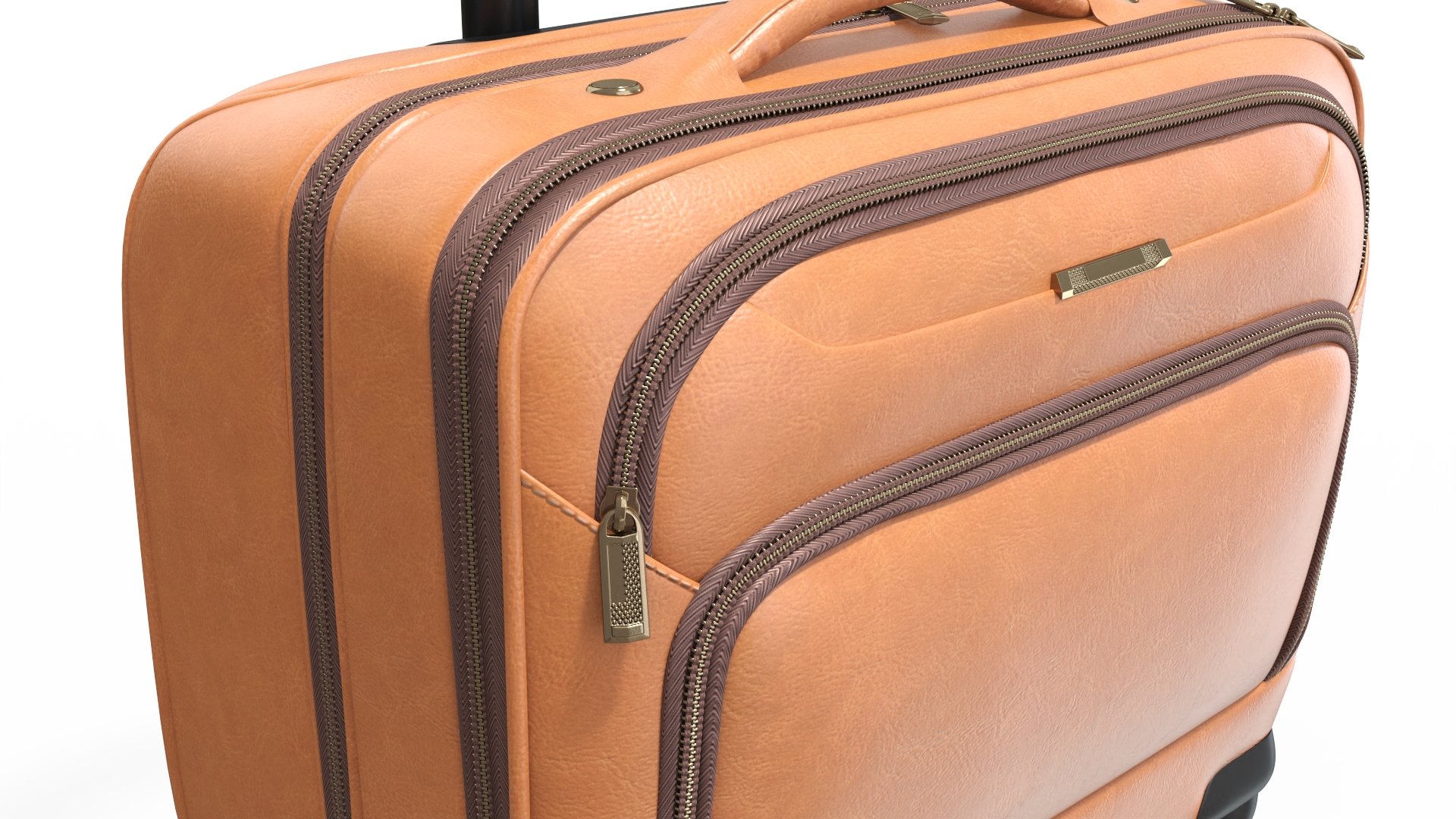 Leather Suitcase with Telescopic Handle 3D model