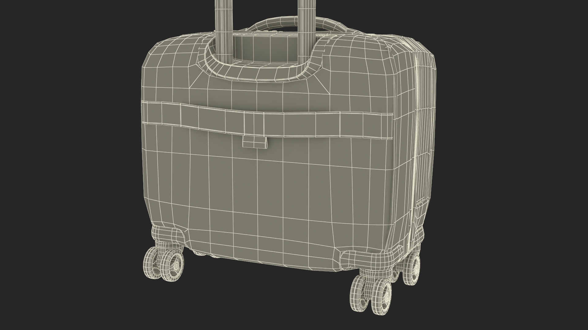 Leather Suitcase with Telescopic Handle 3D model