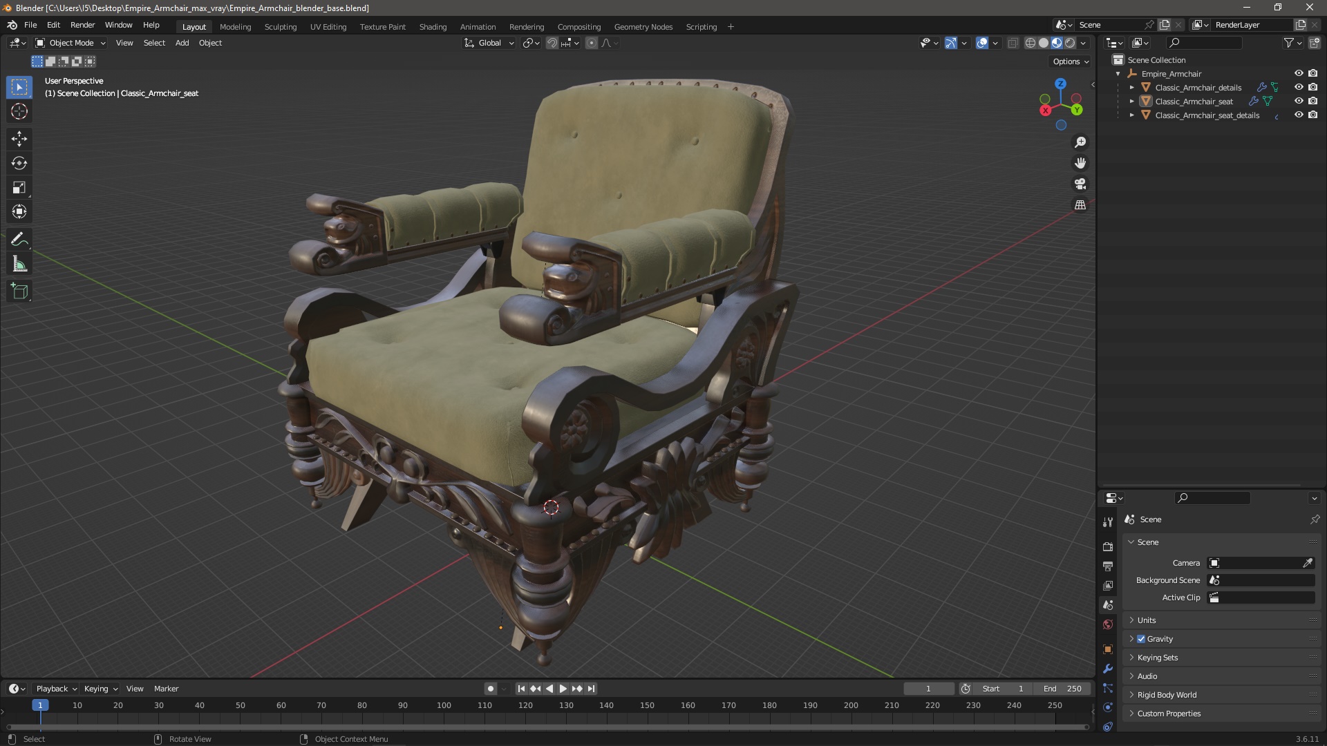 3D model Empire Armchair