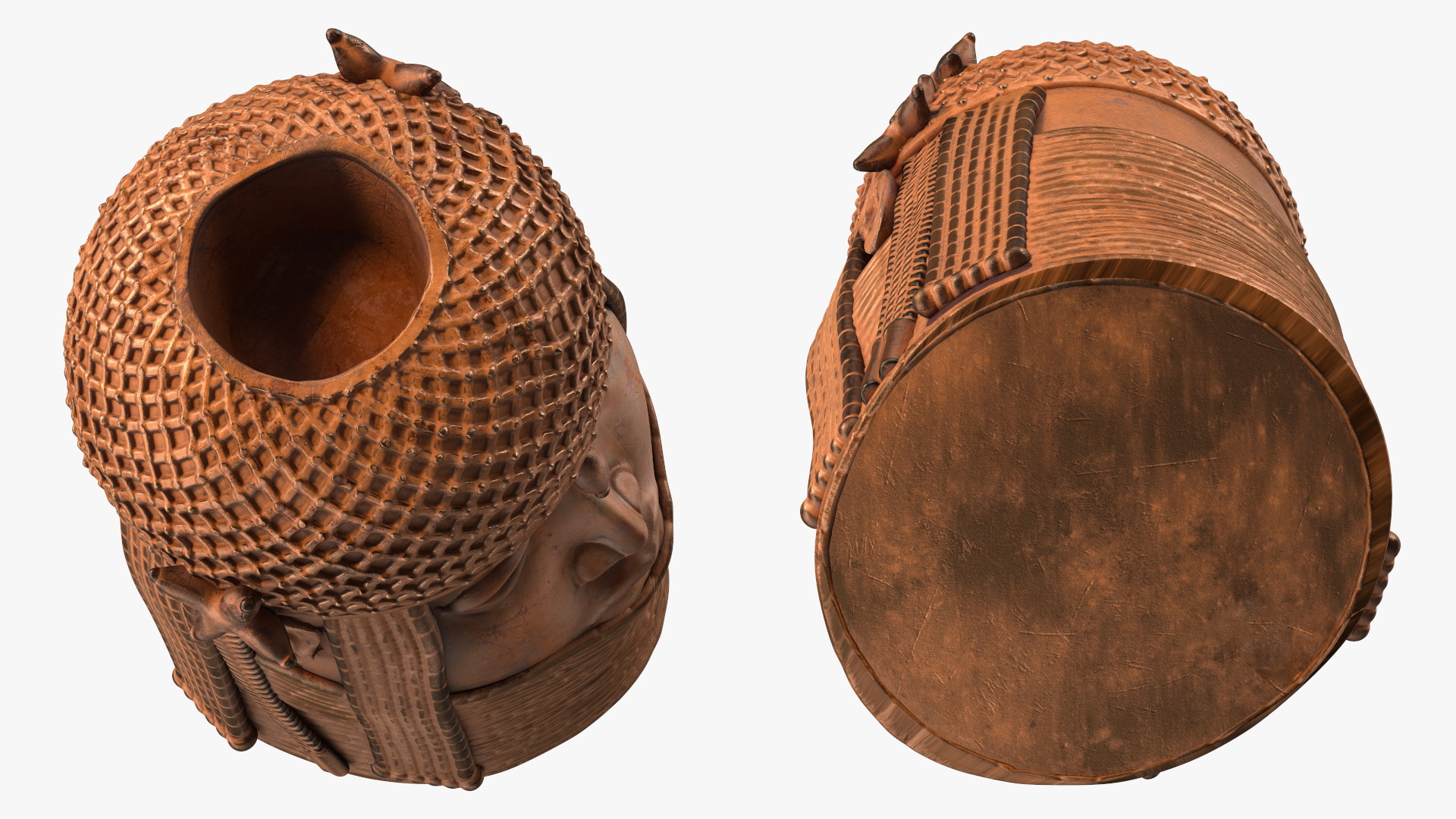 Benin Bronze Head Sculpture 3D