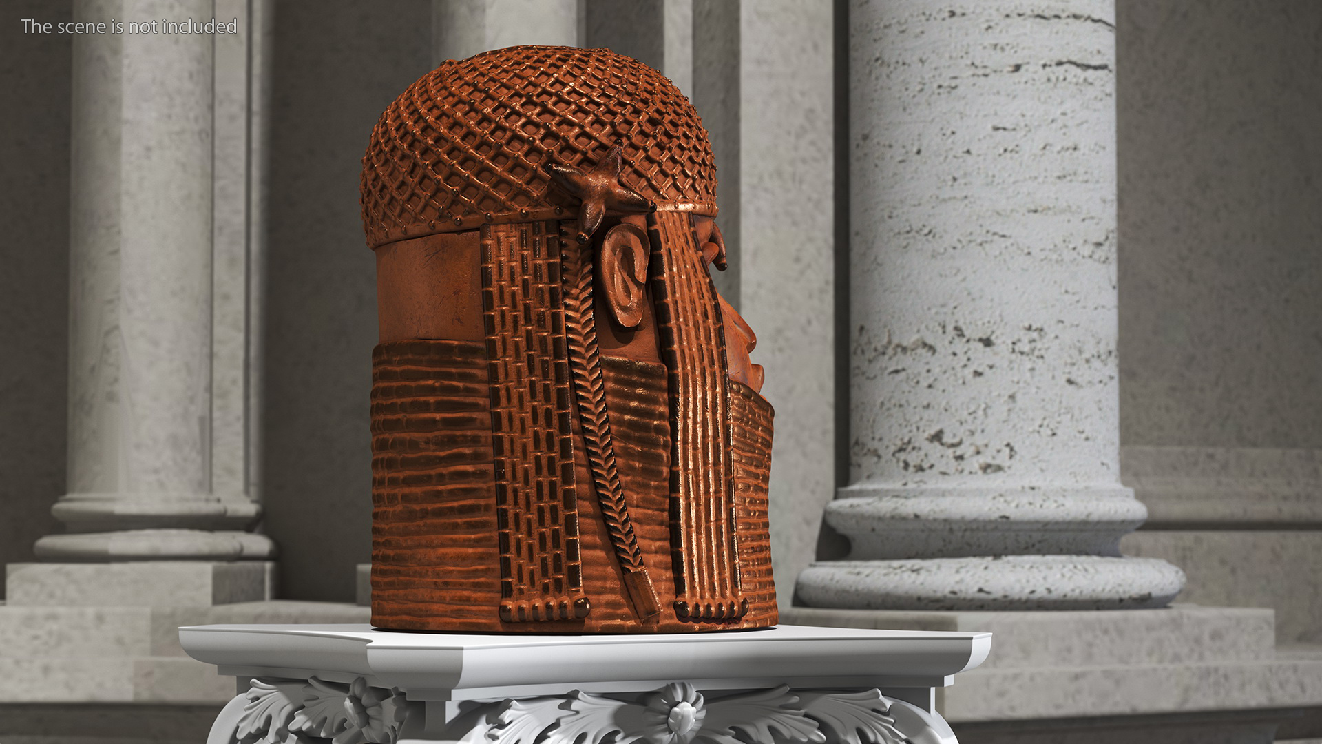 Benin Bronze Head Sculpture 3D