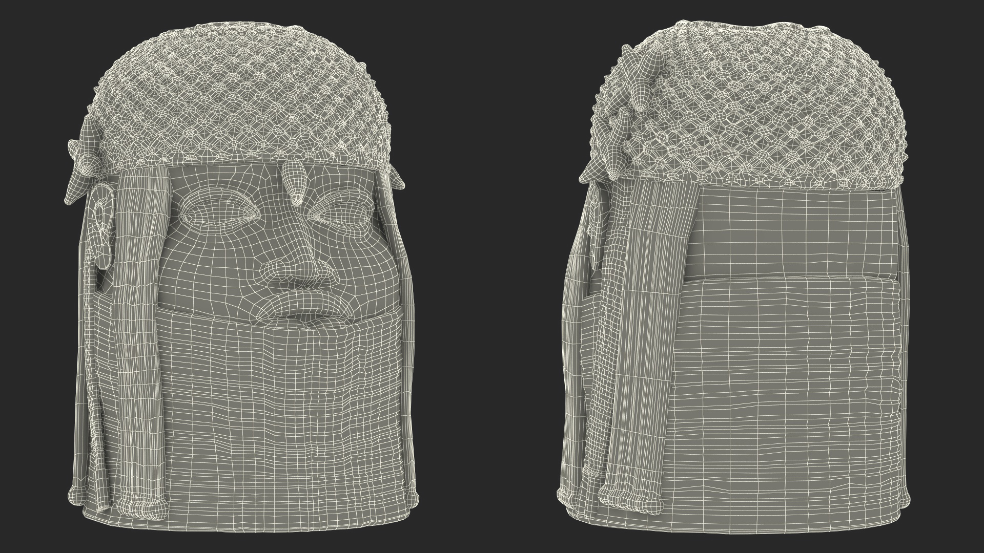 Benin Bronze Head Sculpture 3D