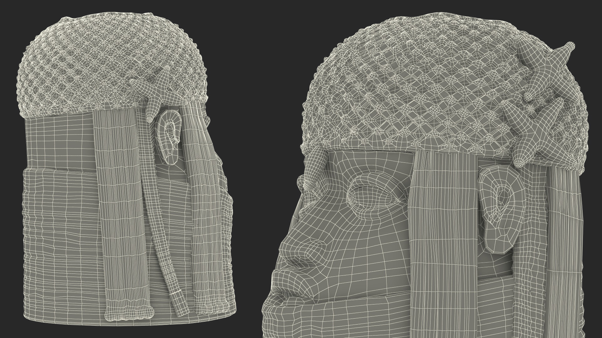 Benin Bronze Head Sculpture 3D