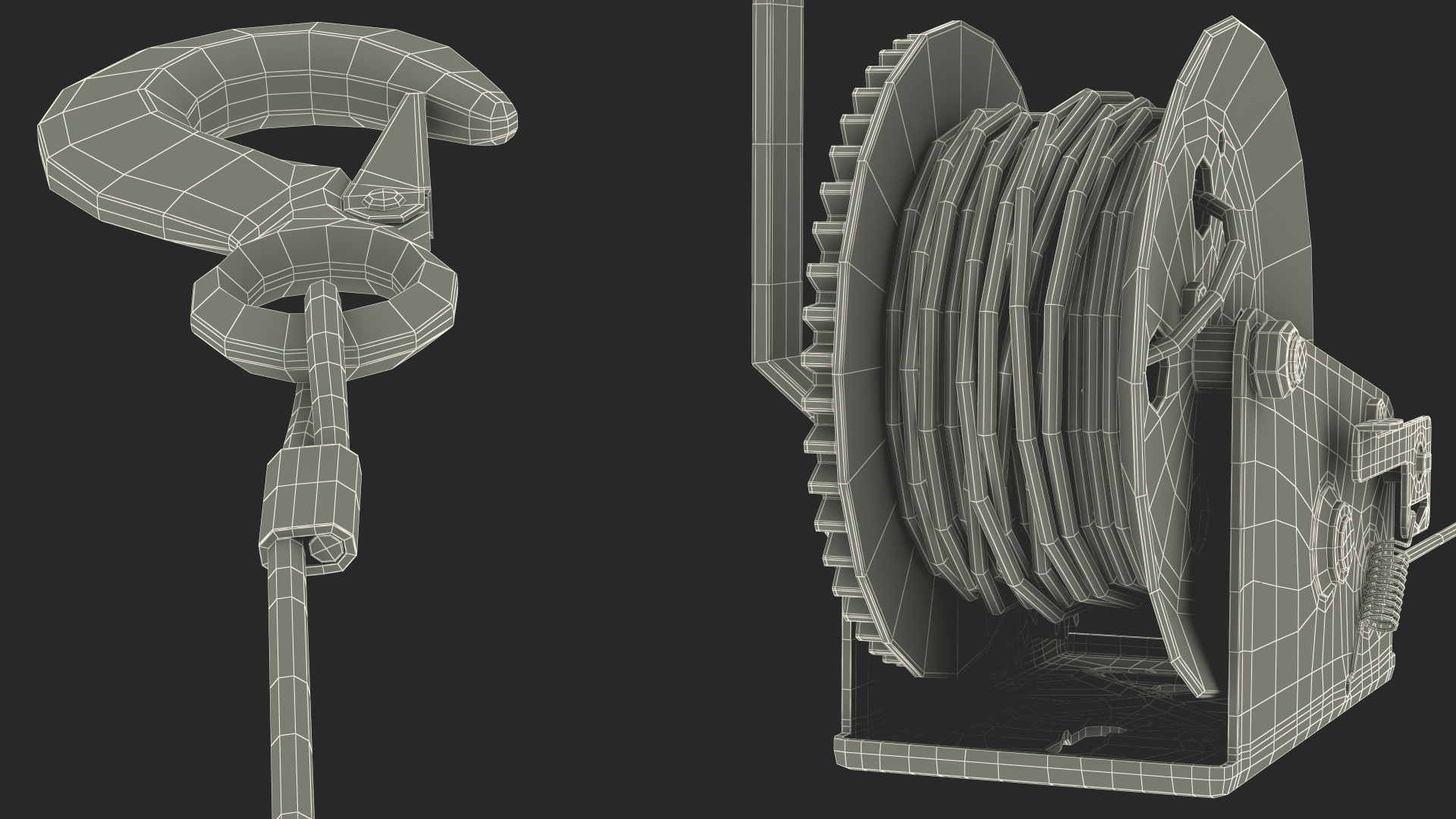 3D Heavy Duty Hand Winch with Steel Cable model