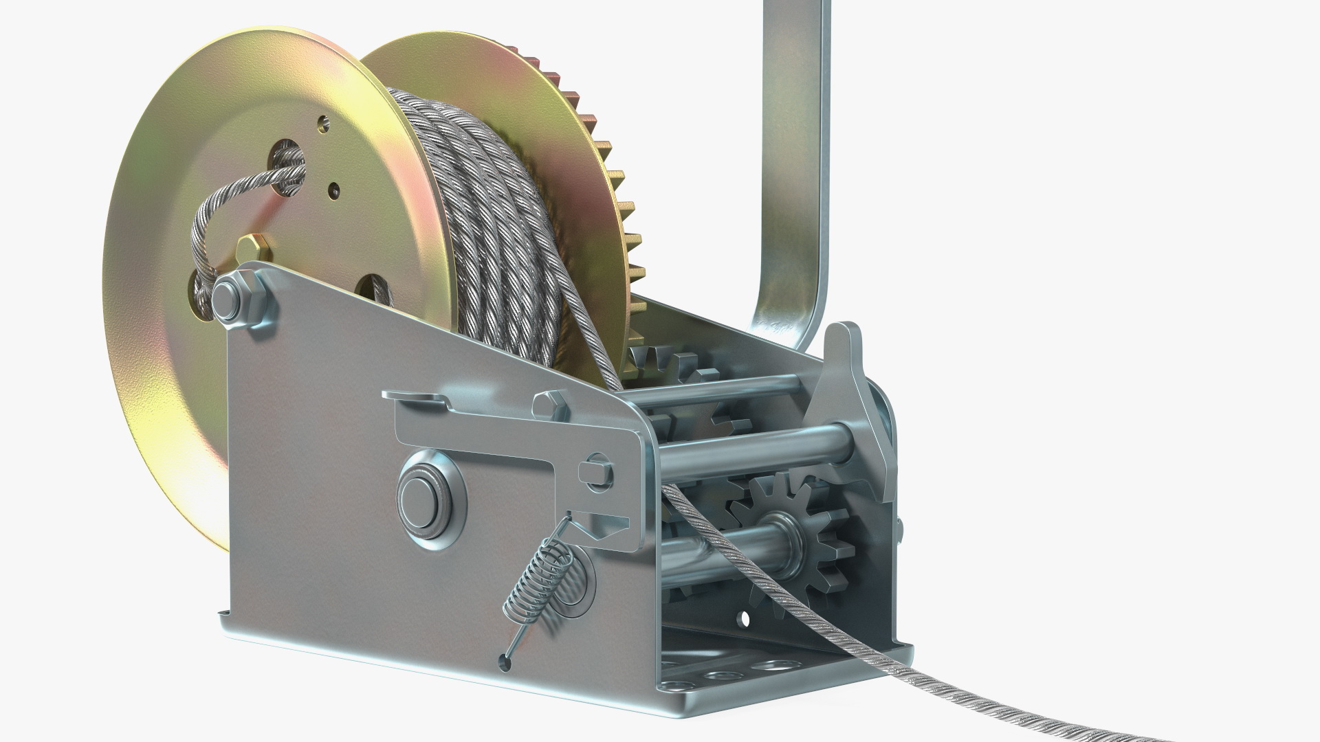3D Heavy Duty Hand Winch with Steel Cable model