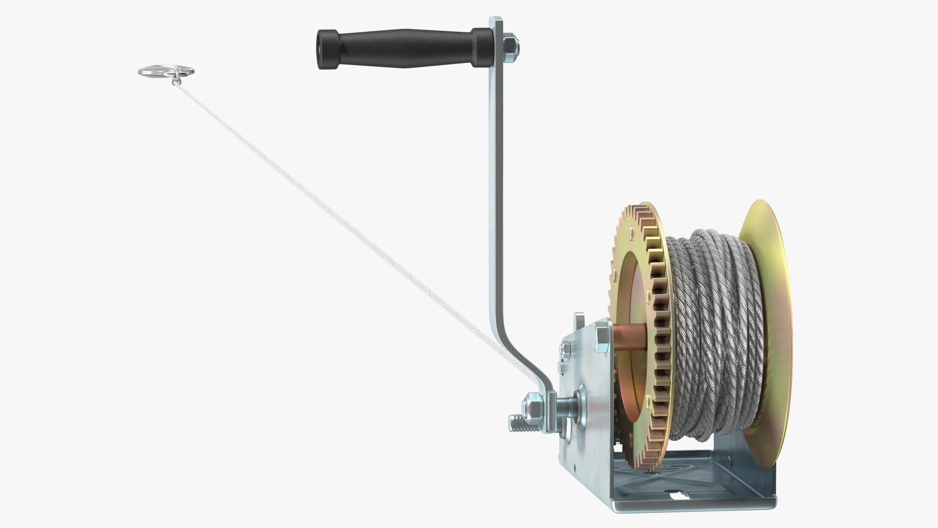 3D Heavy Duty Hand Winch with Steel Cable model