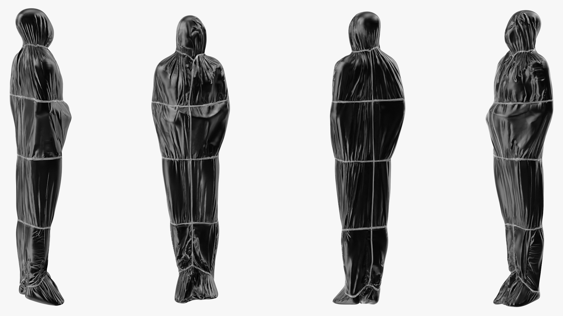 3D Dead Body Covered with Body Bag