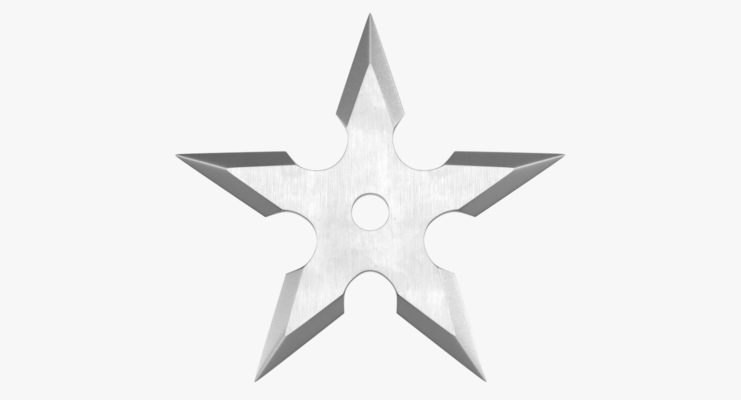 Shuriken Five Points Center Hole 3D