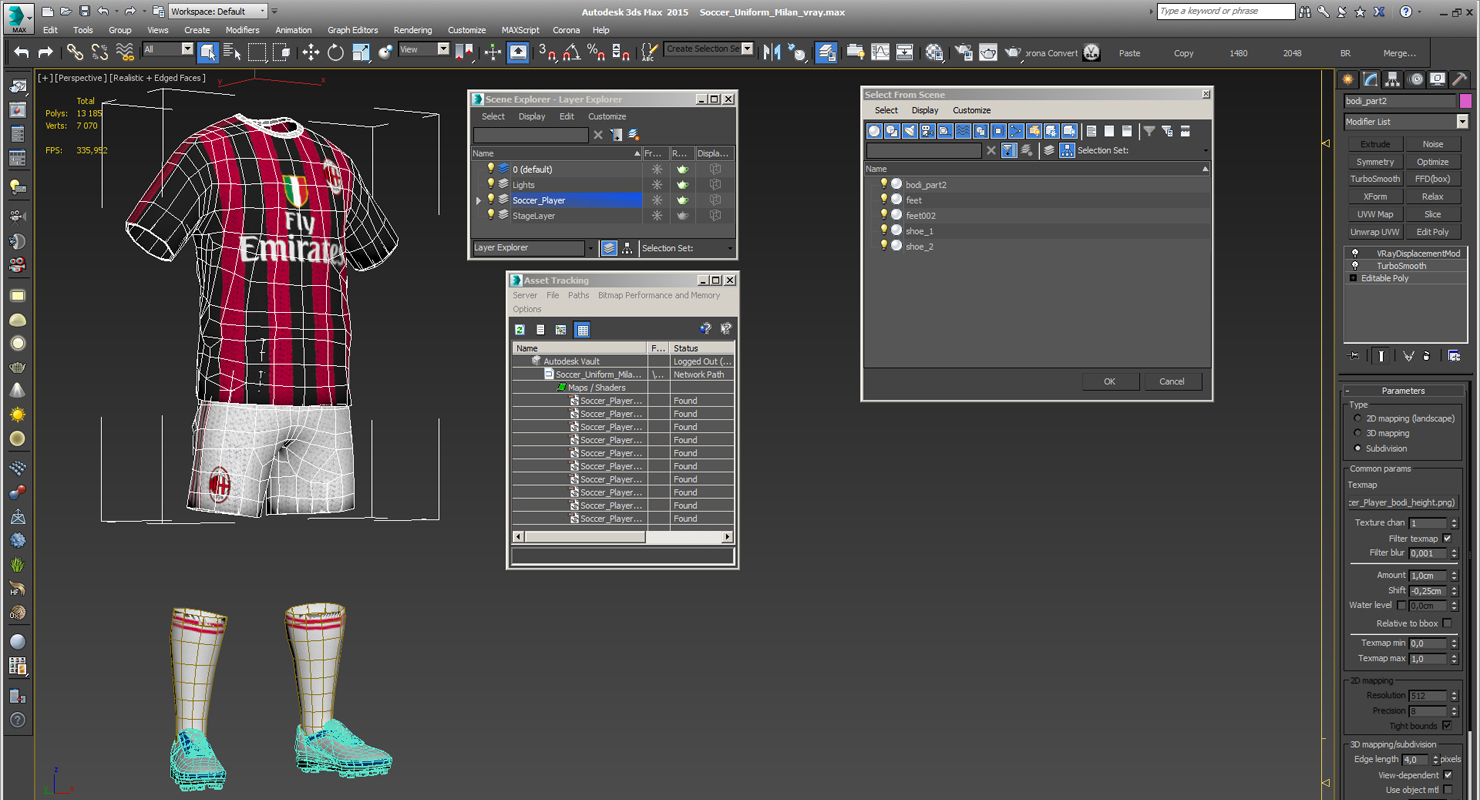 3D model Soccer Uniform Milan