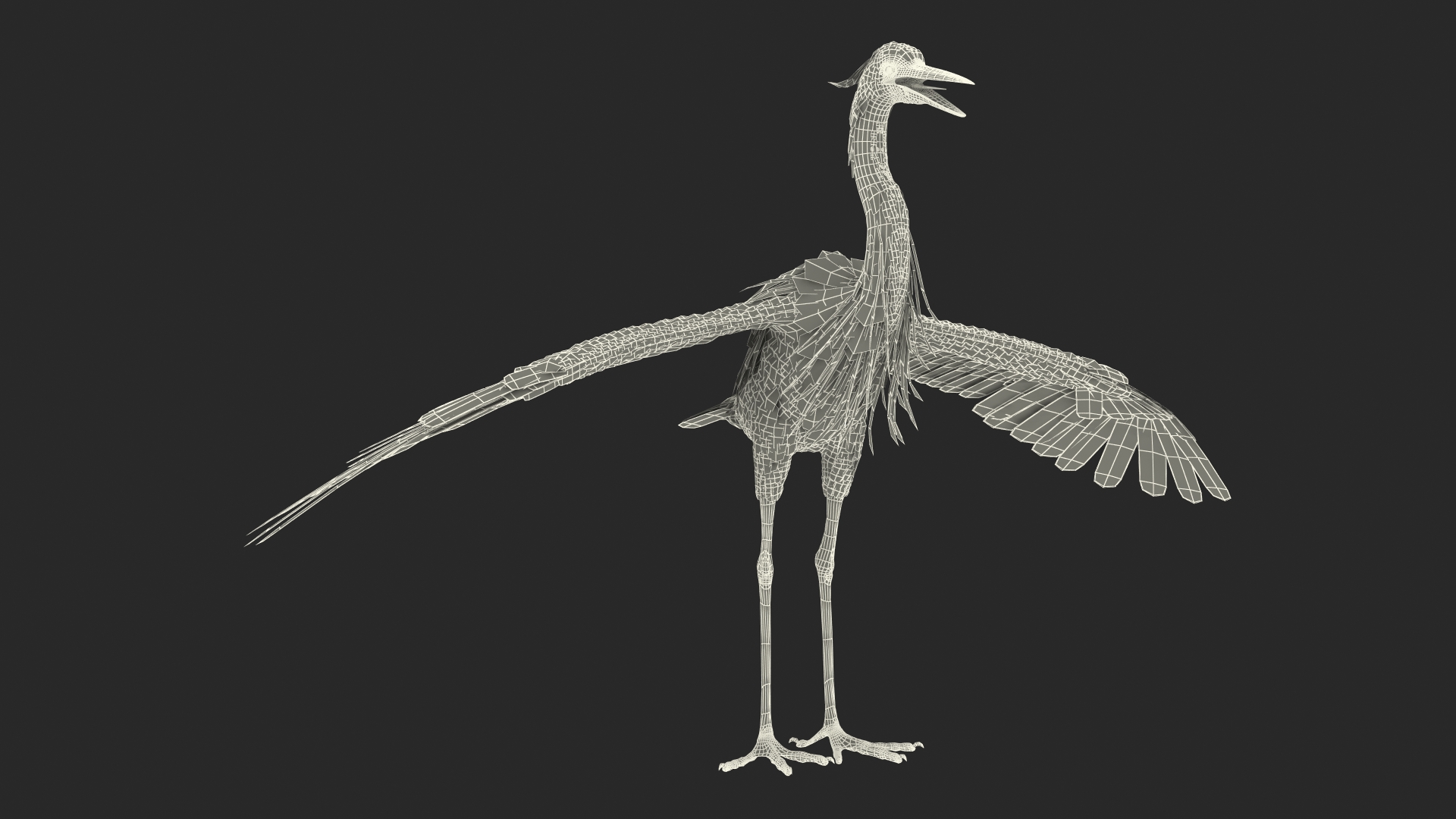 3D Grey Heron Rigged for Cinema 4D