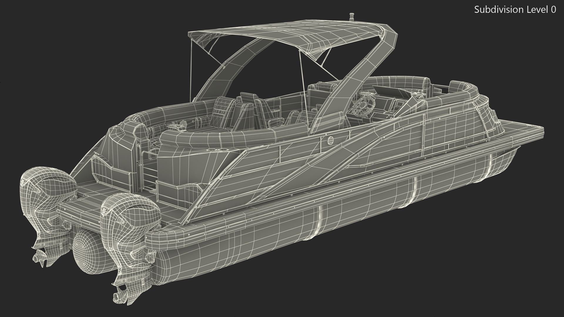3D Designer Pontoon Boat Blue