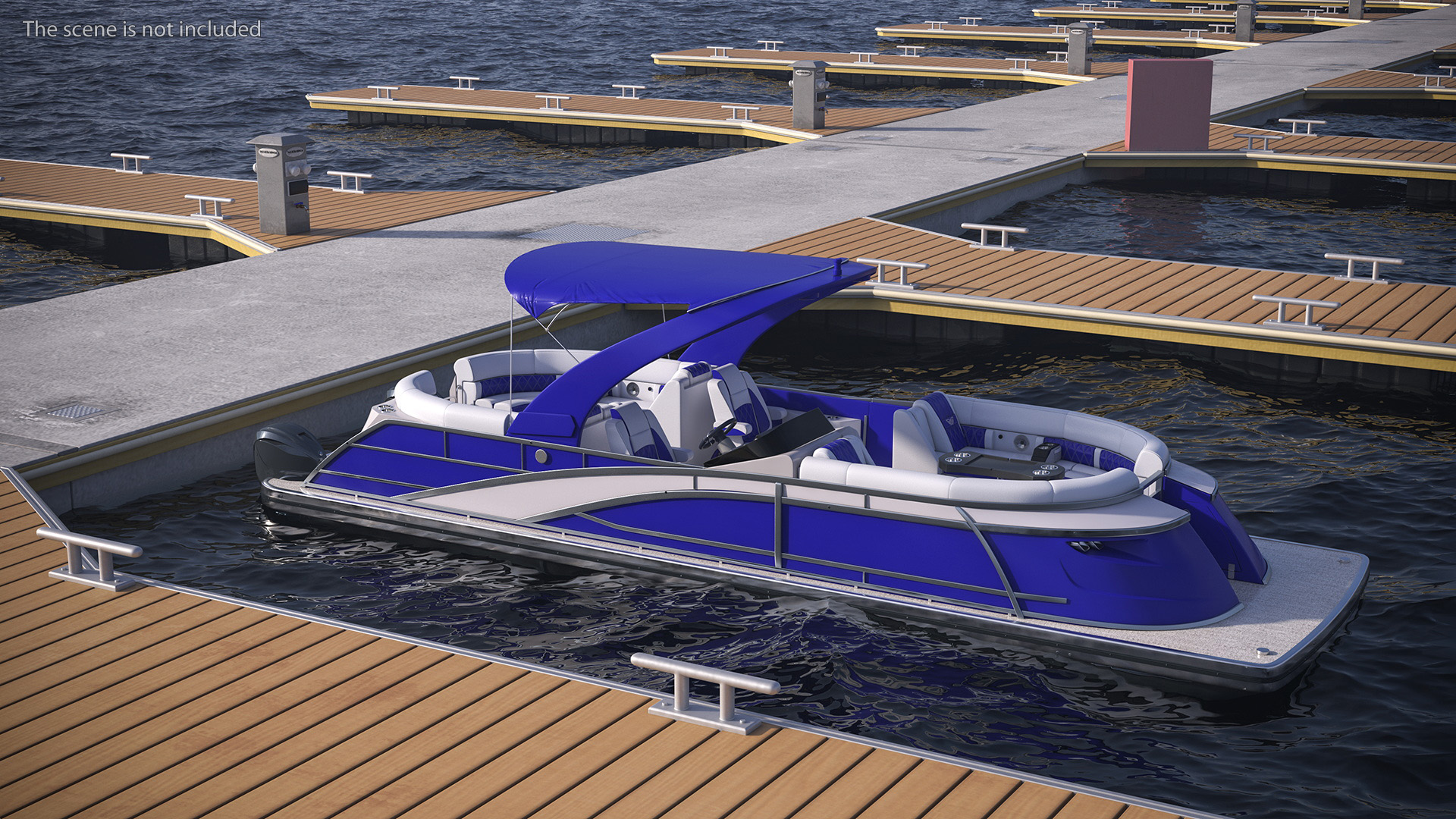 3D Designer Pontoon Boat Blue