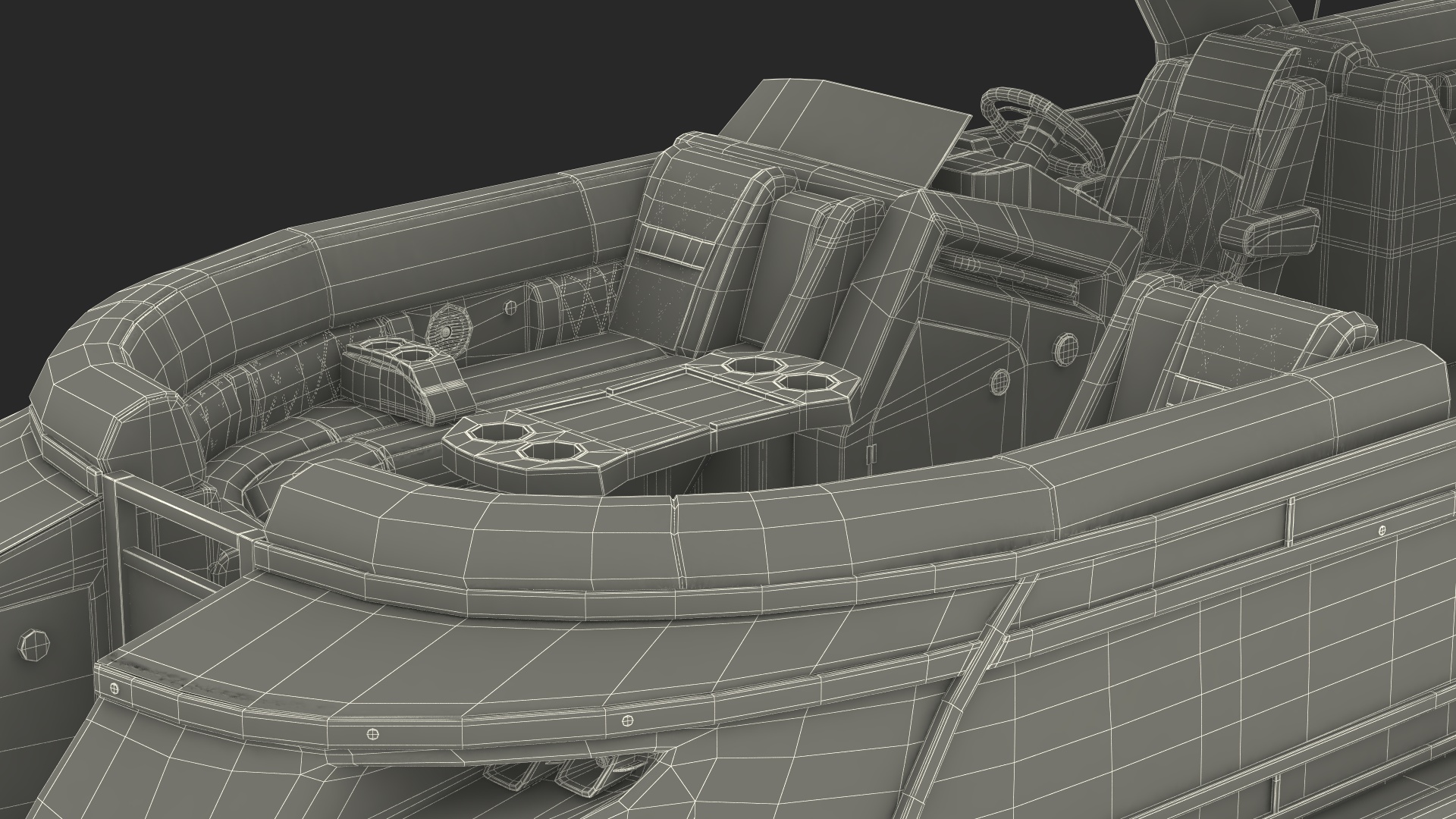 3D Designer Pontoon Boat Blue