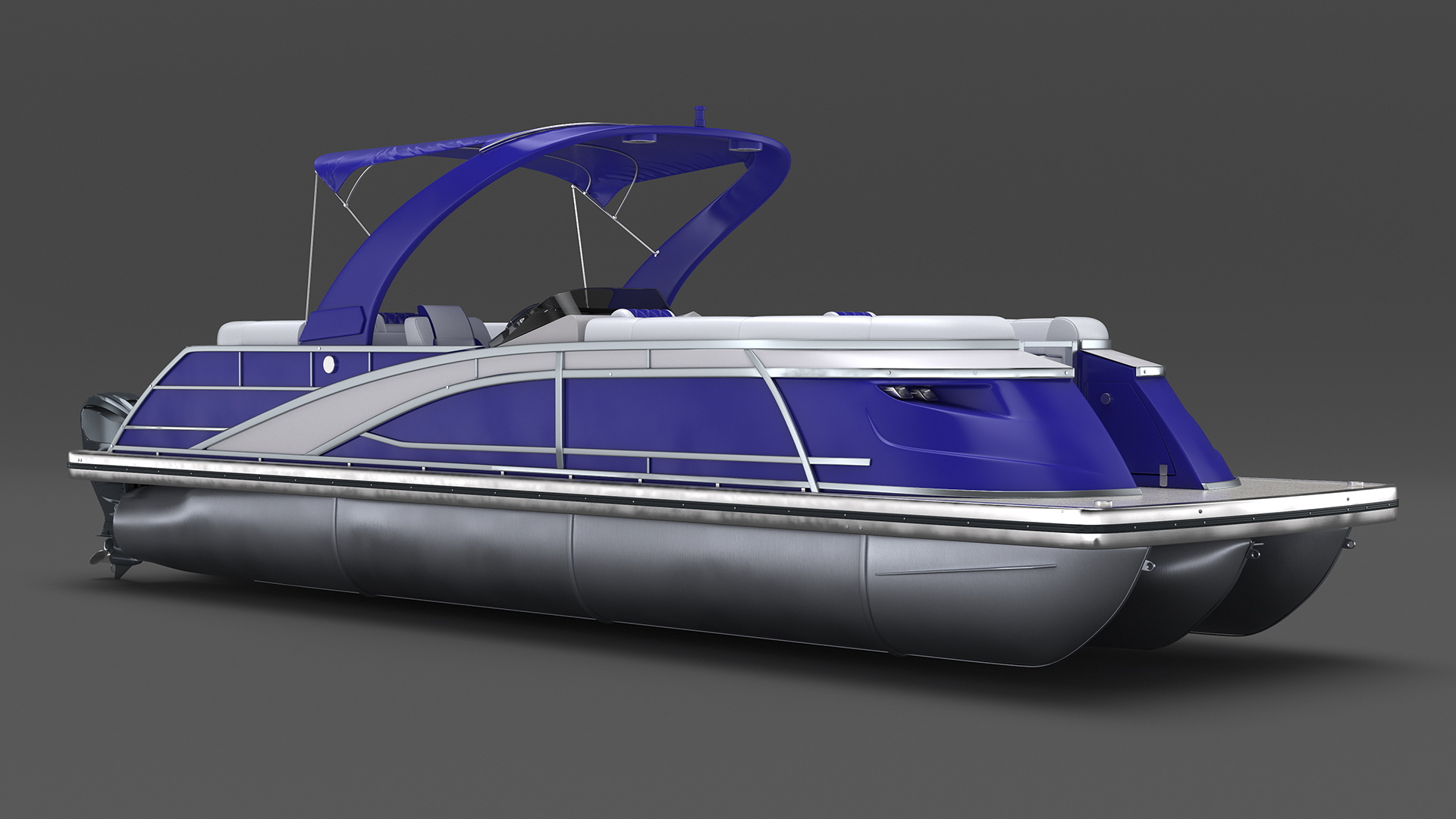 3D Designer Pontoon Boat Blue