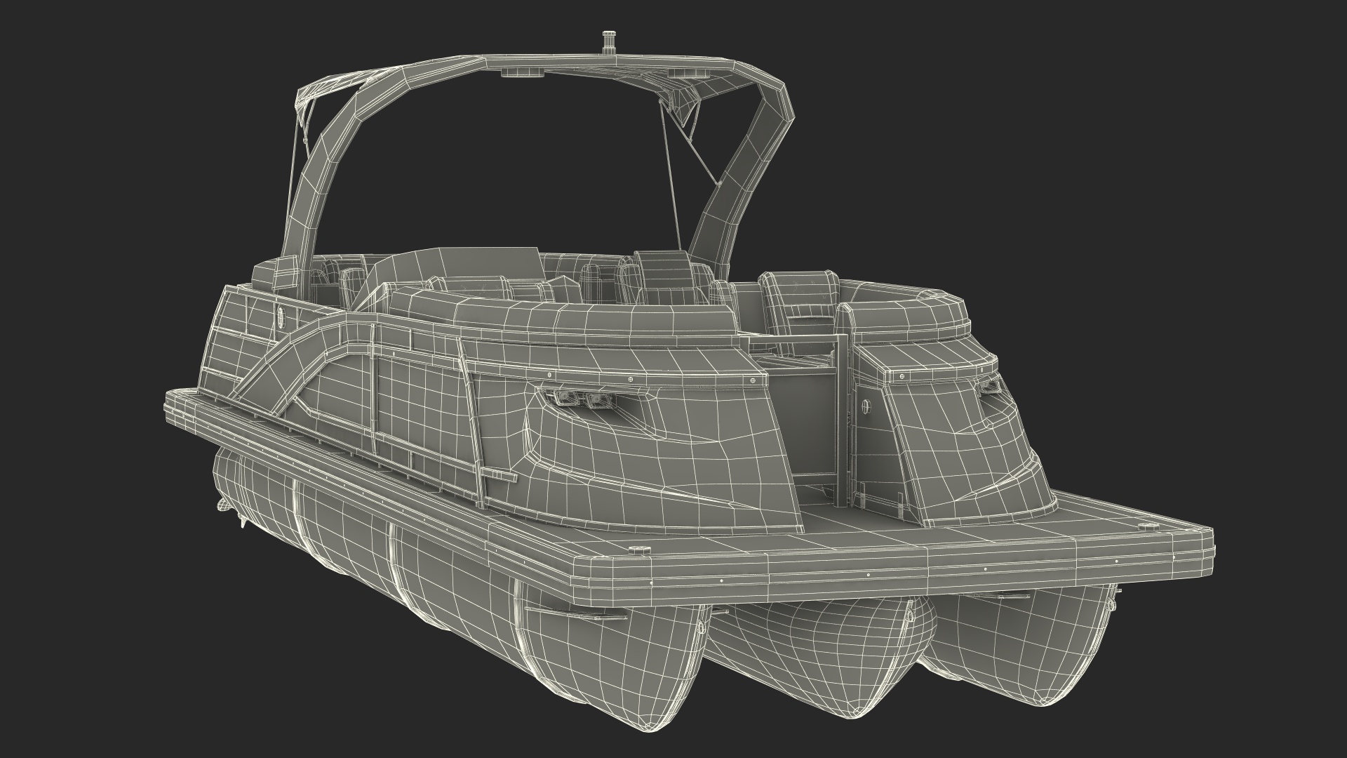 3D Designer Pontoon Boat Blue