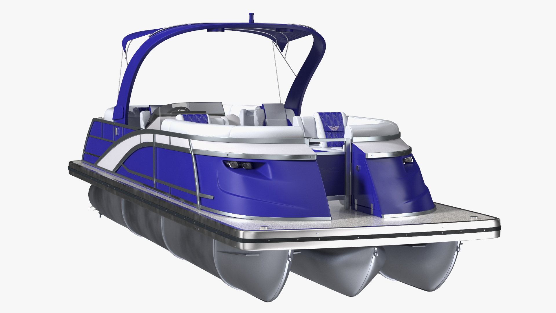 3D Designer Pontoon Boat Blue