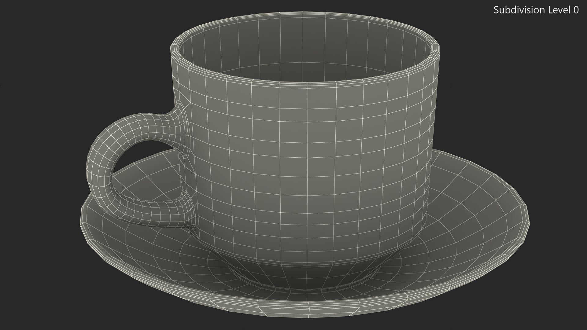 Cup of Tea with Saucer Half Full 3D