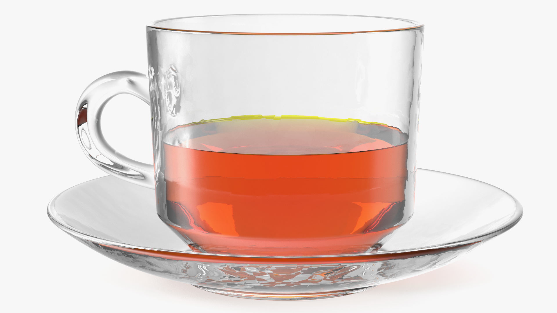 Cup of Tea with Saucer Half Full 3D
