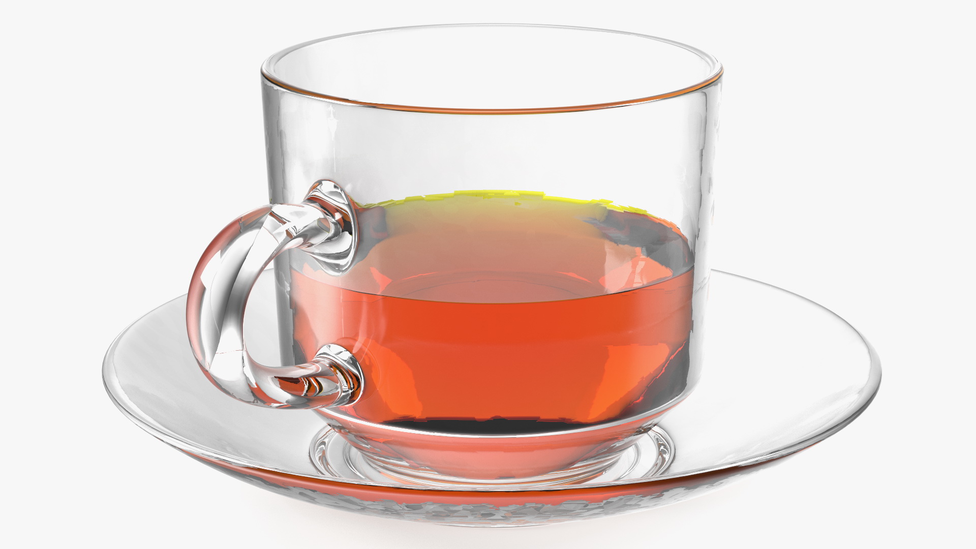 Cup of Tea with Saucer Half Full 3D