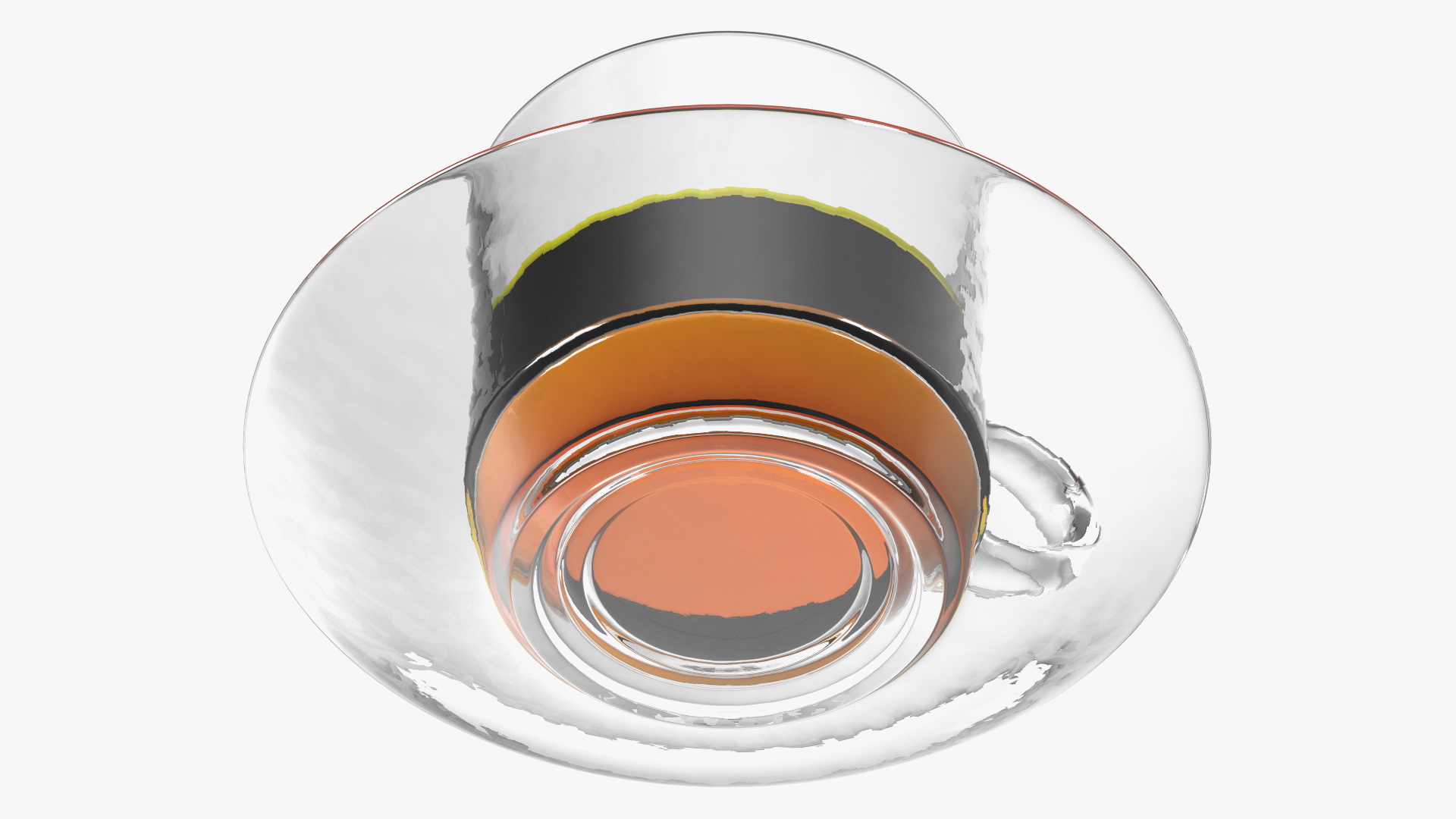 Cup of Tea with Saucer Half Full 3D