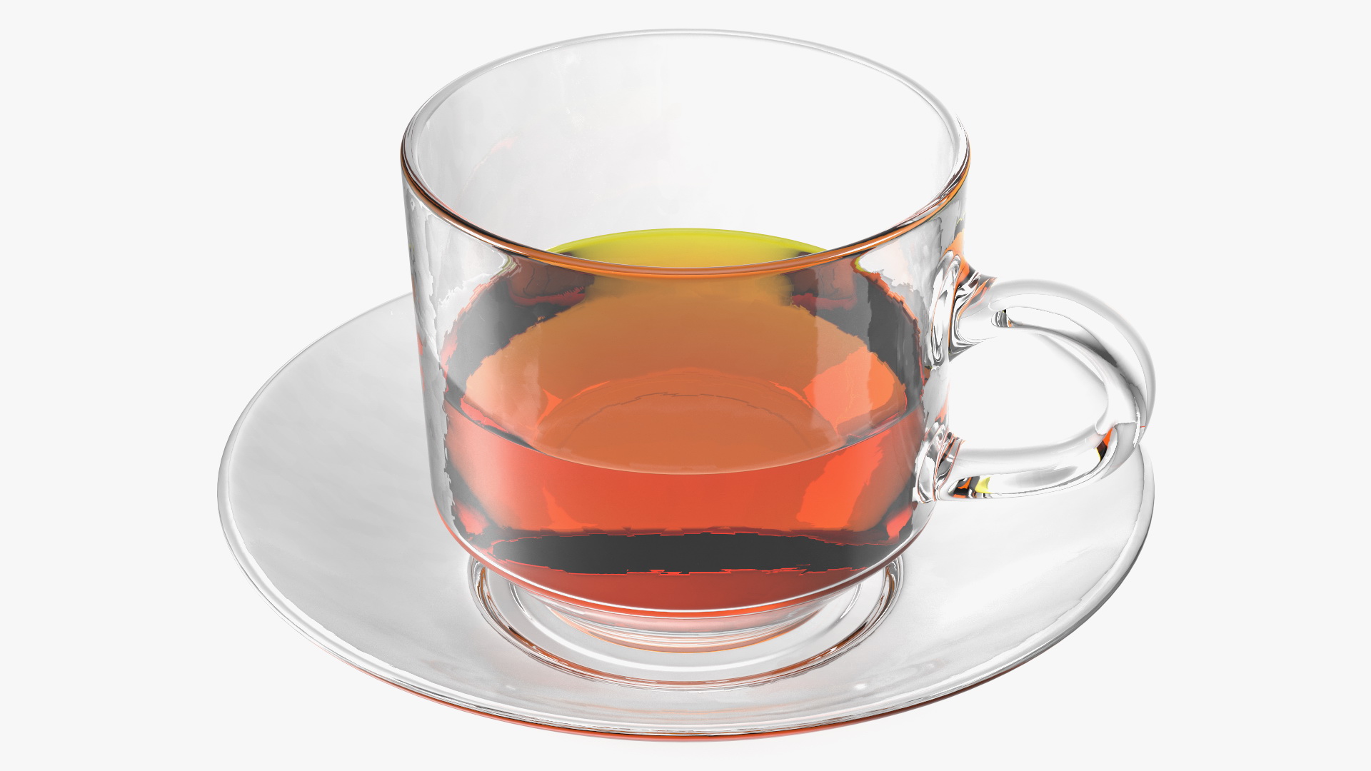 Cup of Tea with Saucer Half Full 3D