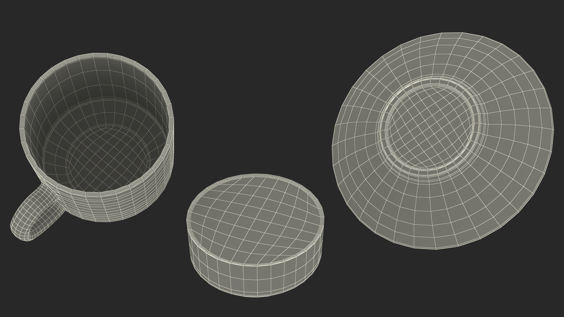 Cup of Tea with Saucer Half Full 3D