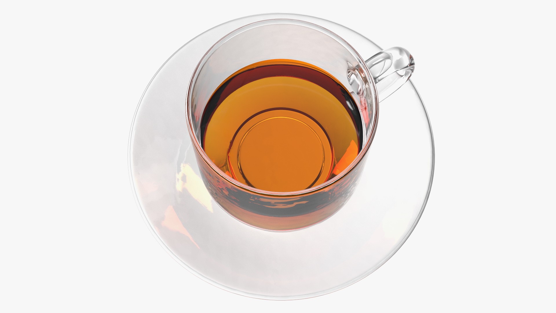 Cup of Tea with Saucer Half Full 3D