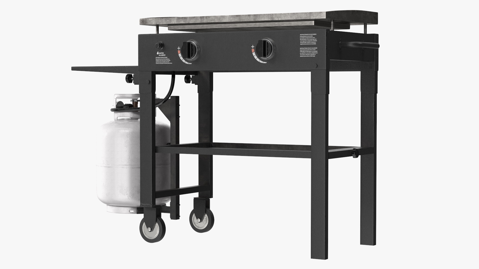 3D Flat Top Griddle Station with Gas Cylinder Dusty model