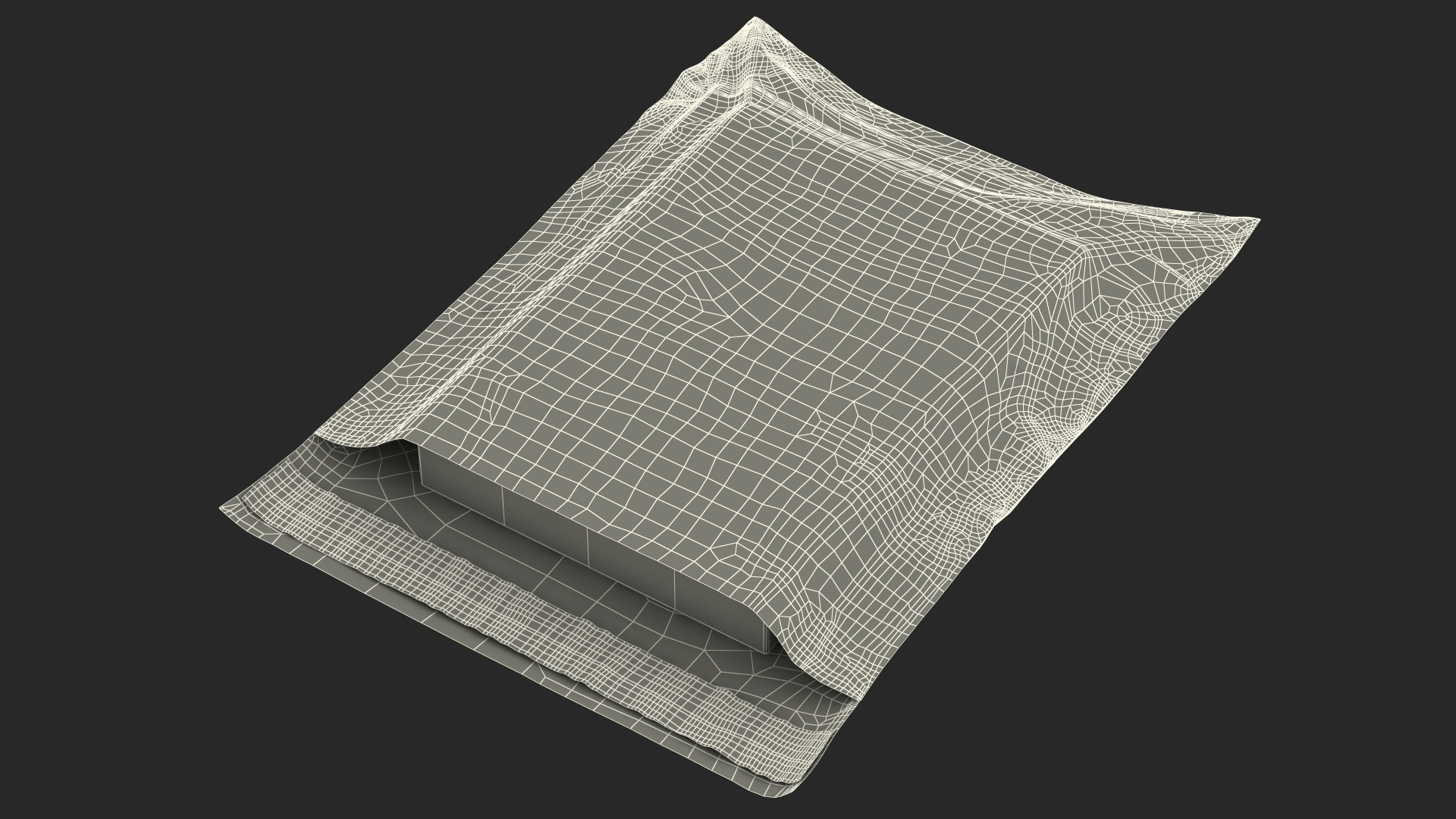3D model Poly Mailer Plastic Bag Silver Open