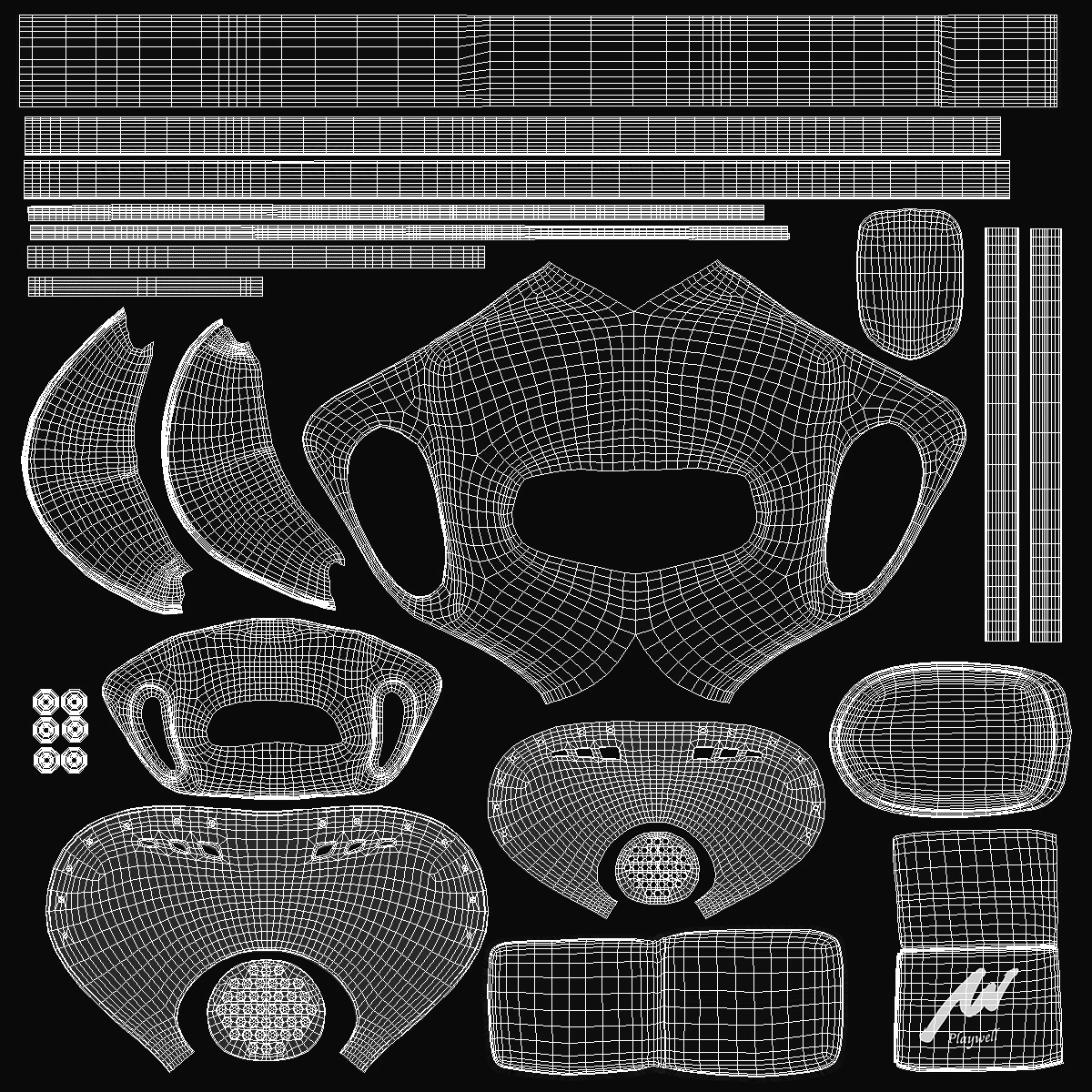 3D Kudo Helmet Playwell Black