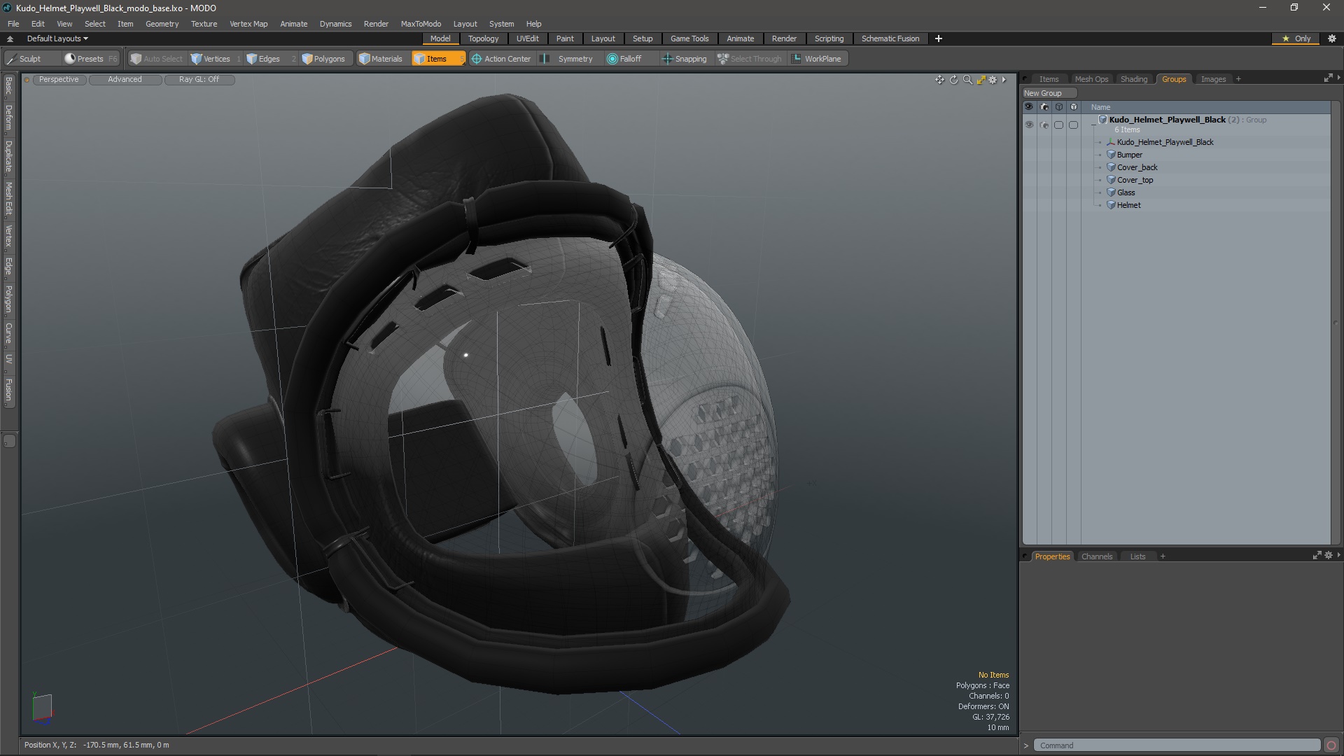 3D Kudo Helmet Playwell Black