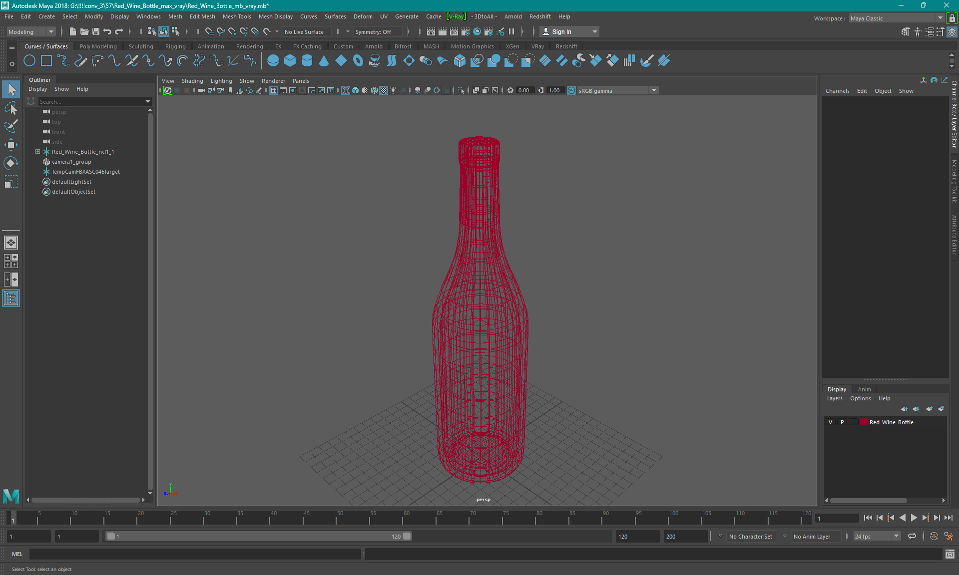 3D model Red Wine Bottle