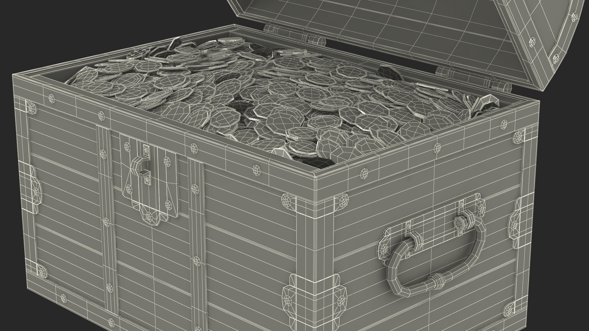 3D model Treasure Chest with Gold Coins