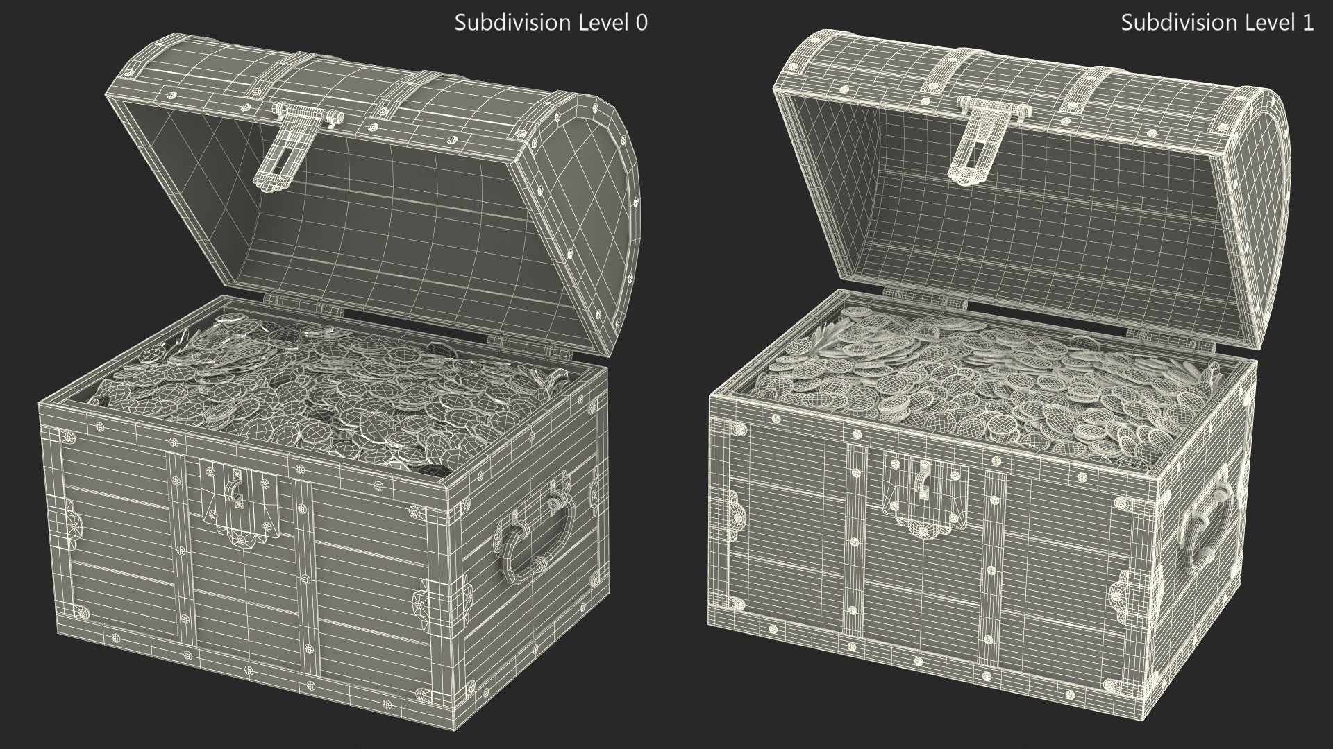 3D model Treasure Chest with Gold Coins
