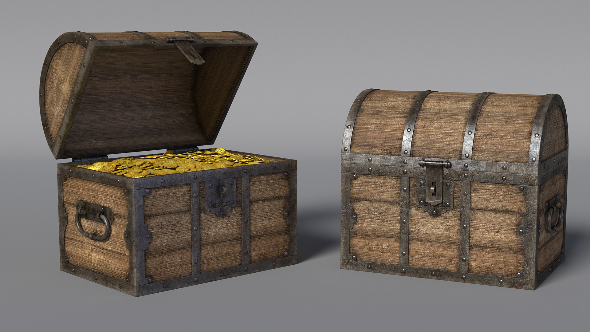 3D model Treasure Chest with Gold Coins