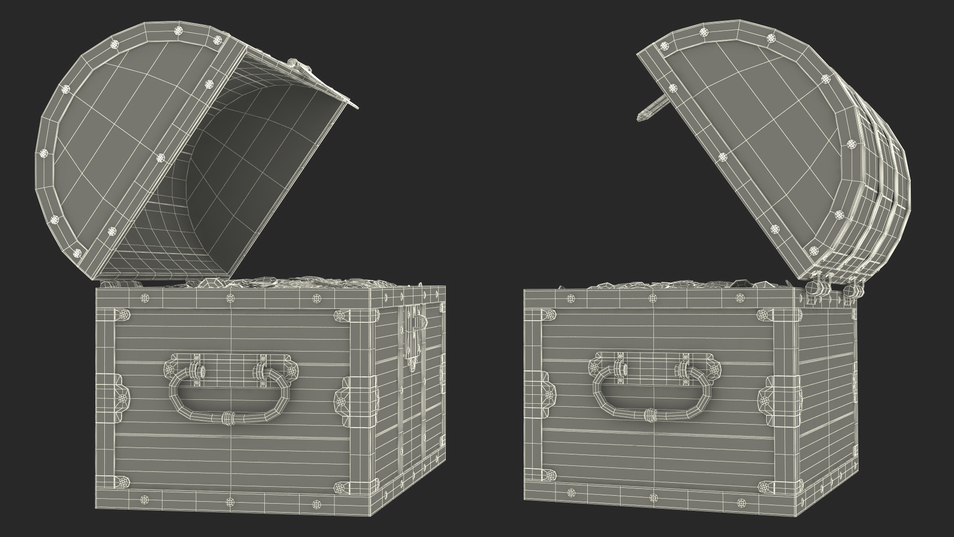 3D model Treasure Chest with Gold Coins