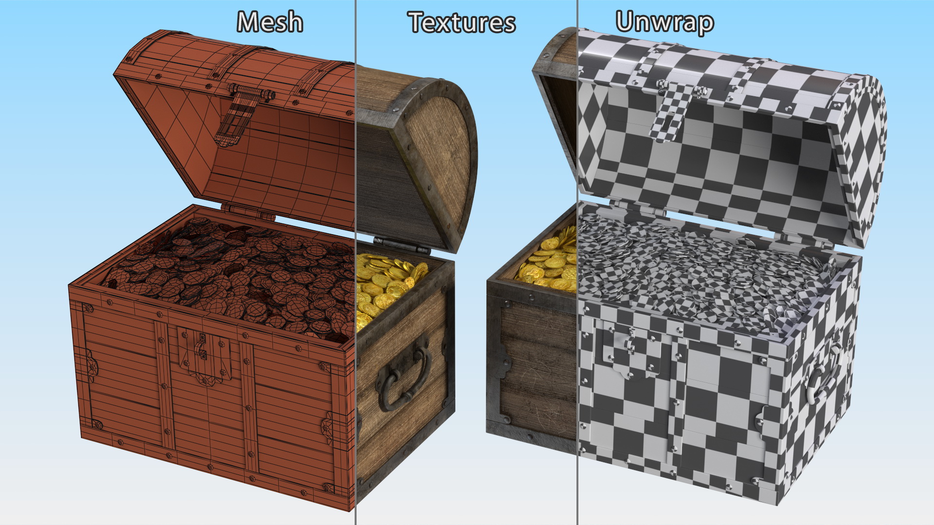 3D model Treasure Chest with Gold Coins