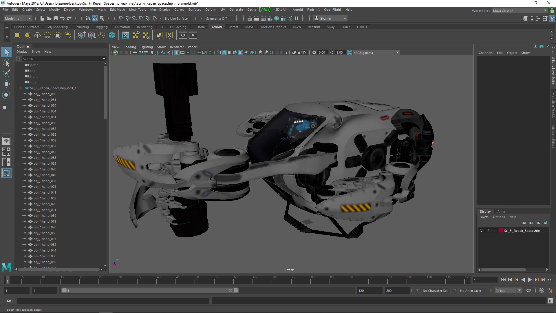 3D Sci Fi Repair Spaceship model