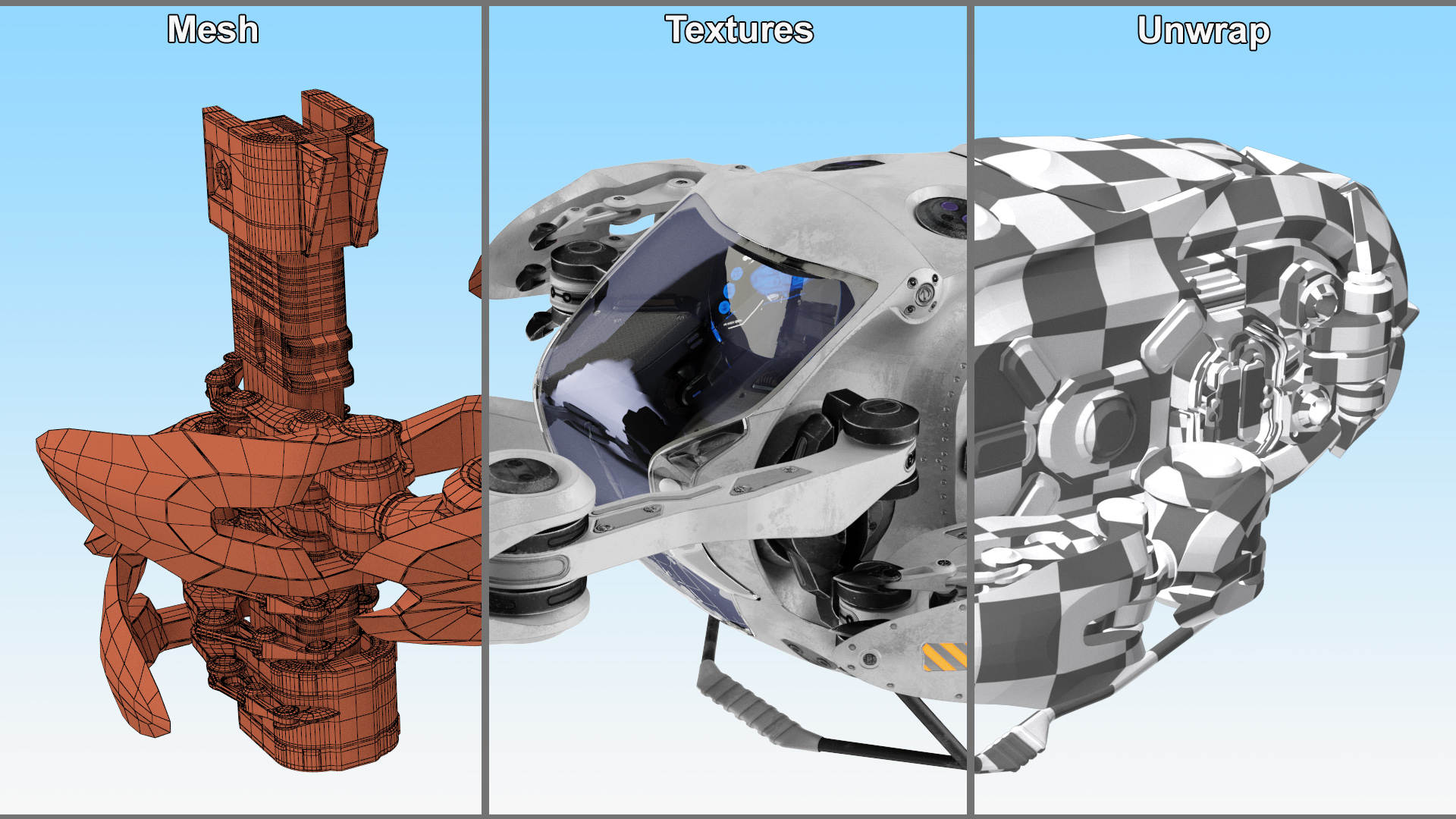 3D Sci Fi Repair Spaceship model