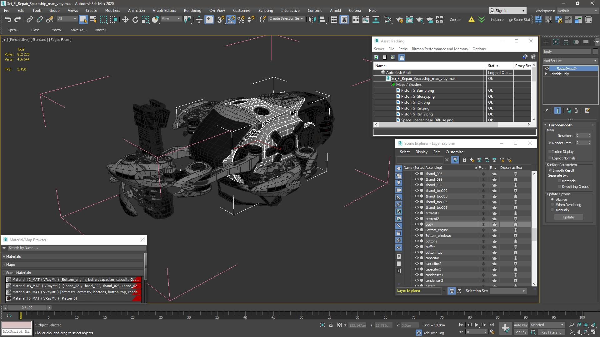 3D Sci Fi Repair Spaceship model