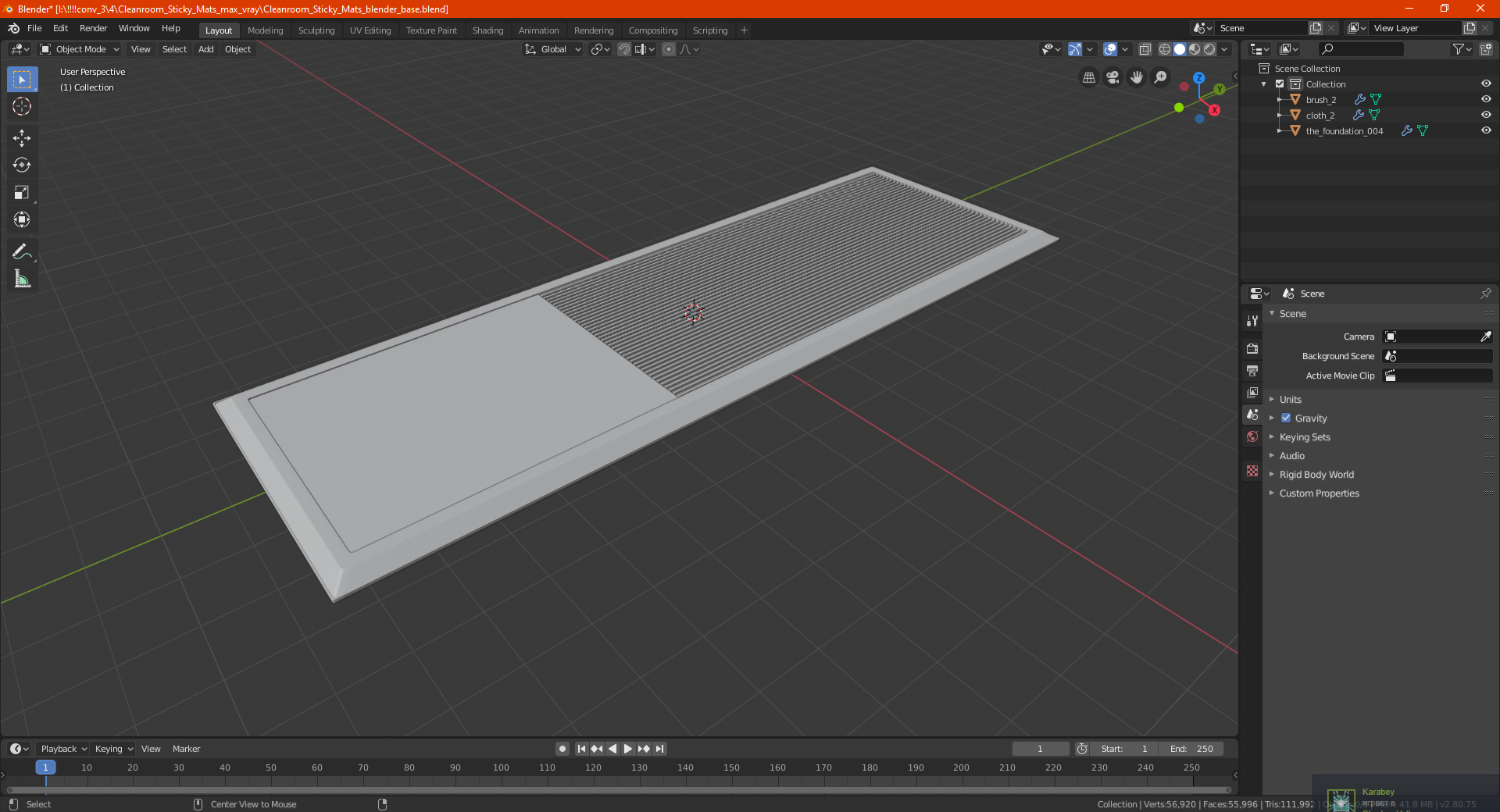 3D Cleanroom Sticky Mats