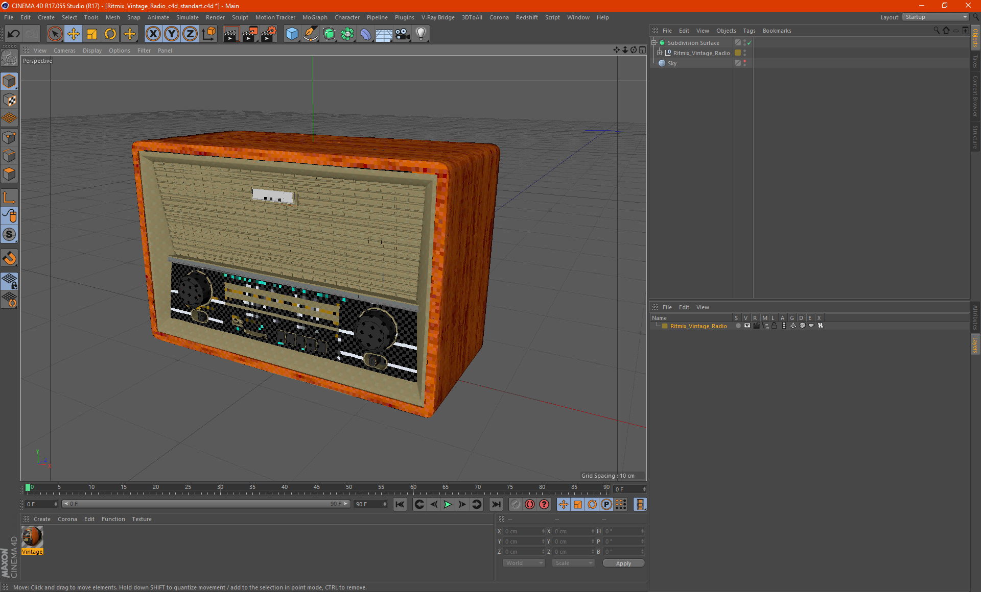 3D model Ritmix Vintage Radio