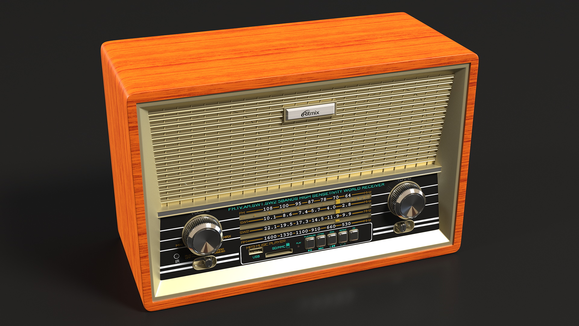 3D model Ritmix Vintage Radio