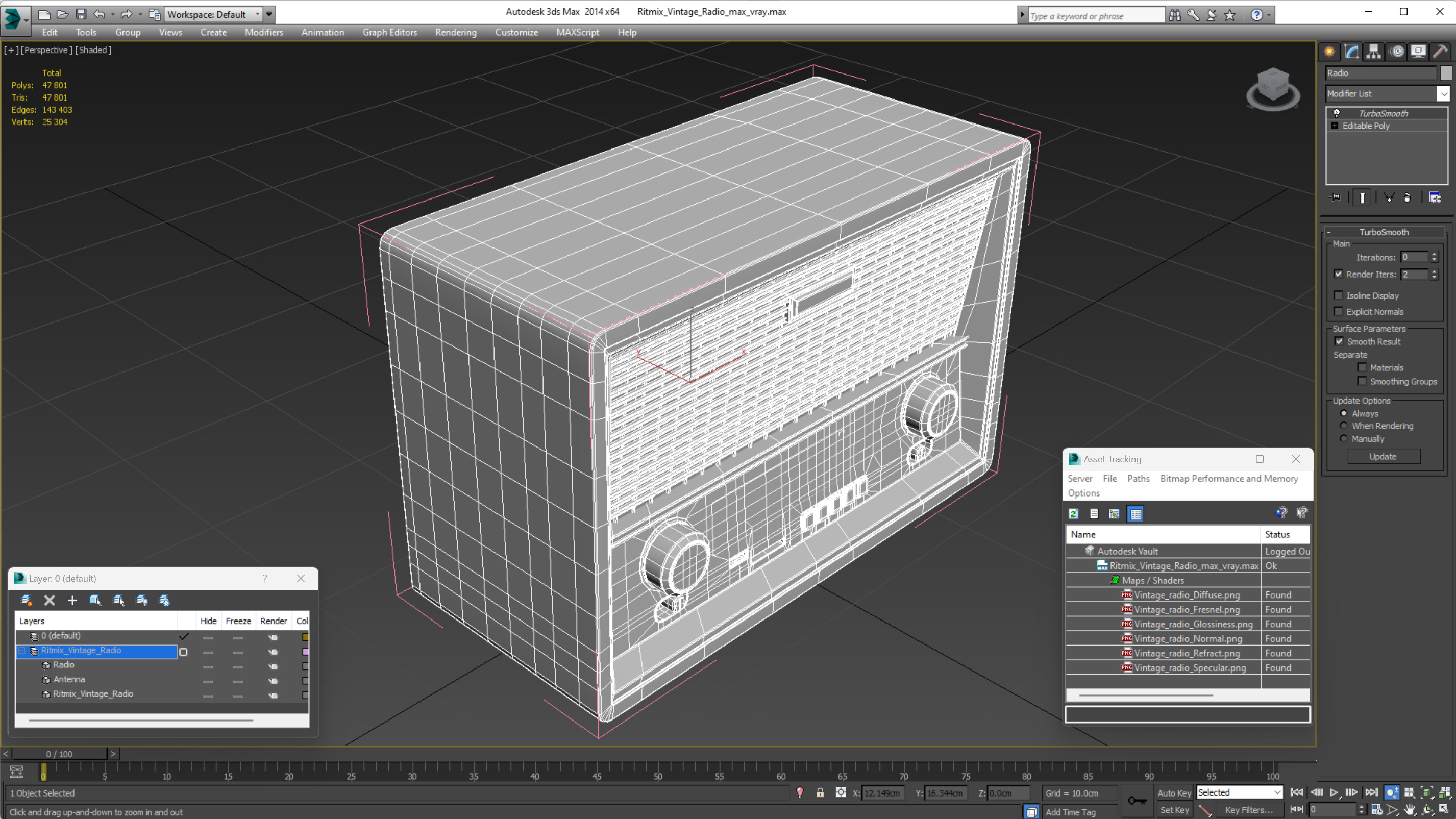 3D model Ritmix Vintage Radio