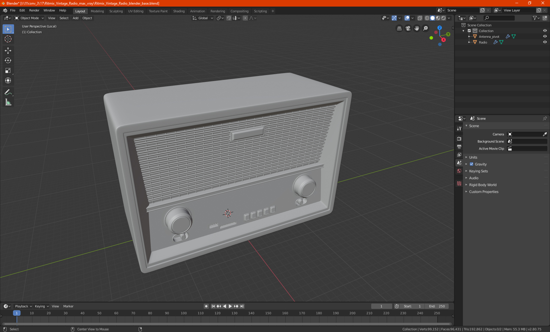 3D model Ritmix Vintage Radio