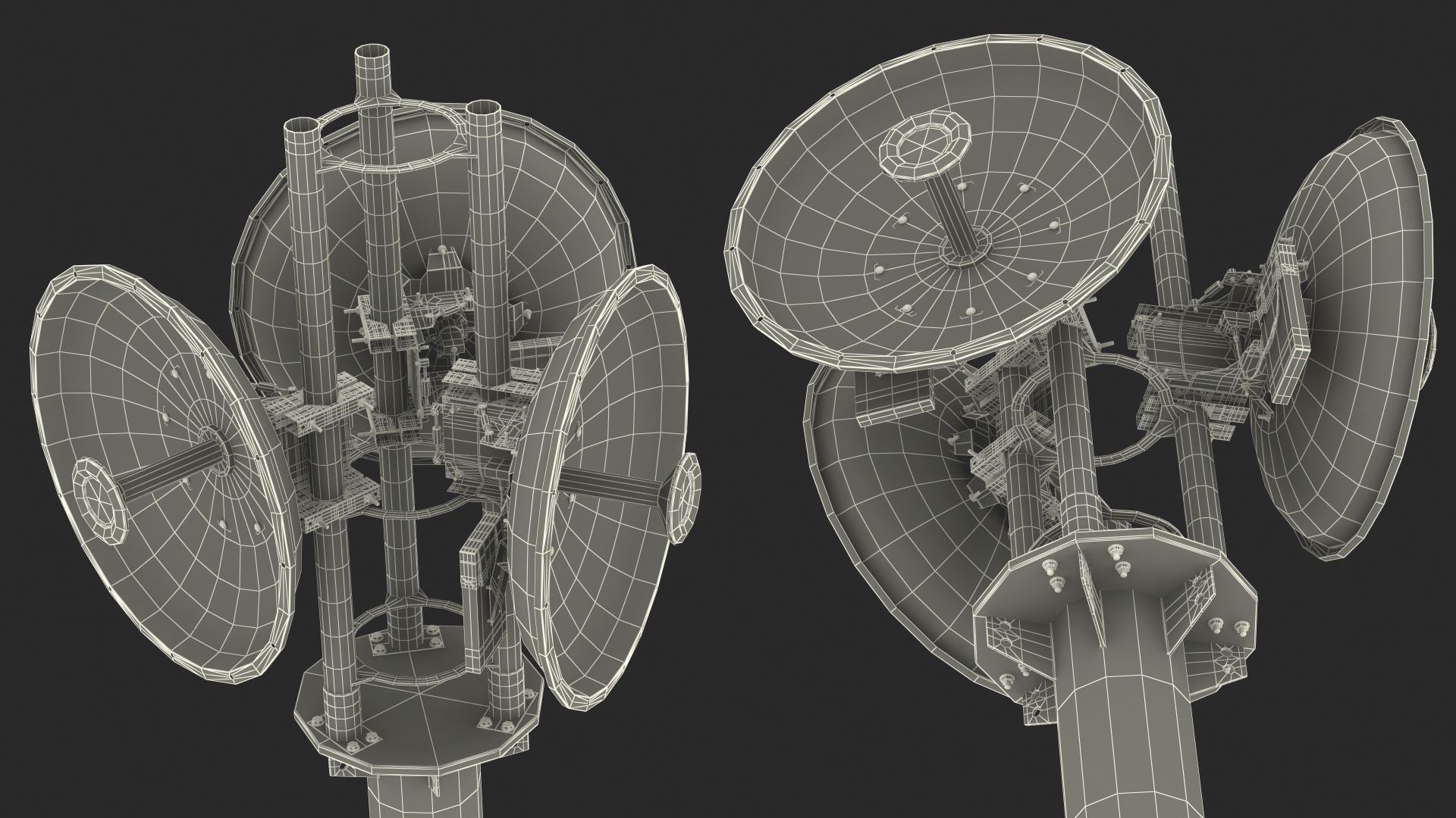 Directional 5GHz Dish Antenna on Pole 3D