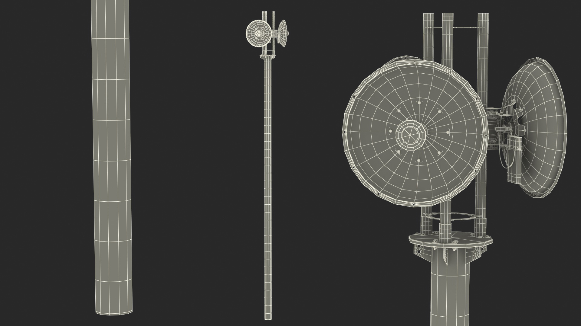 Directional 5GHz Dish Antenna on Pole 3D