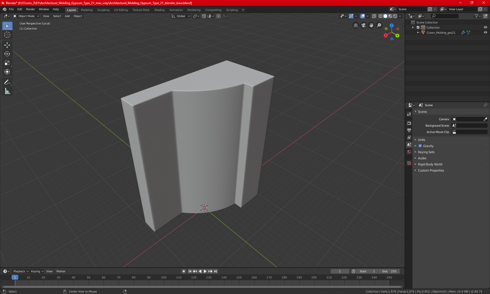 3D Architectural Molding Gypsum Type 21