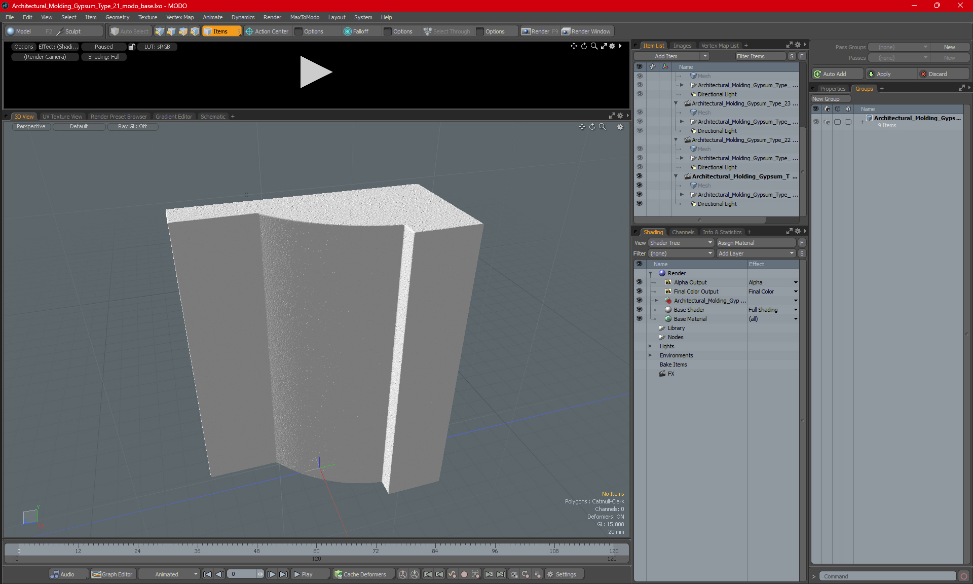 3D Architectural Molding Gypsum Type 21