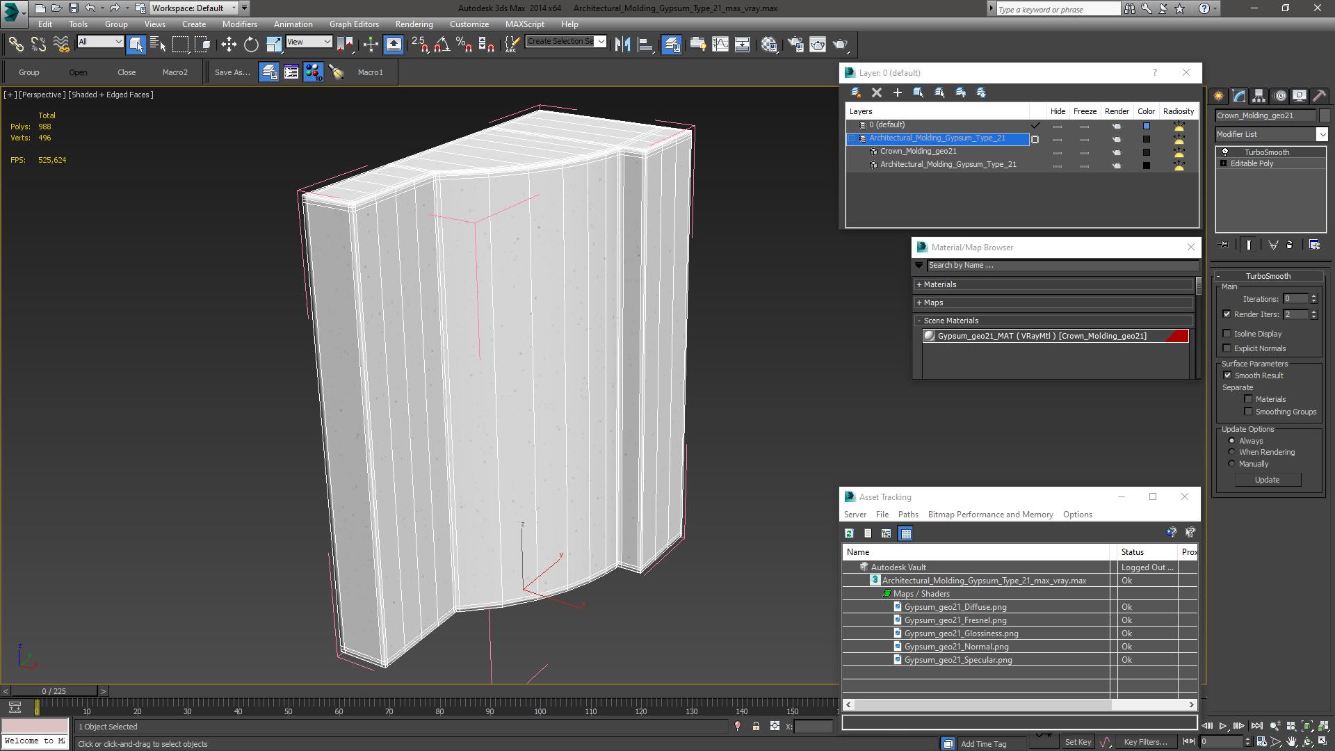 3D Architectural Molding Gypsum Type 21